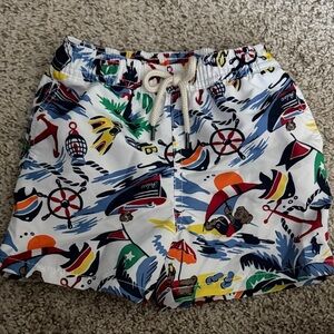 Ralph Lauren Multi-Color Dot Swim Shorts on White